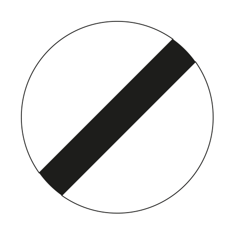 Verkeersbord C46. Einde van alle plaatselijke verbodsbepalingen