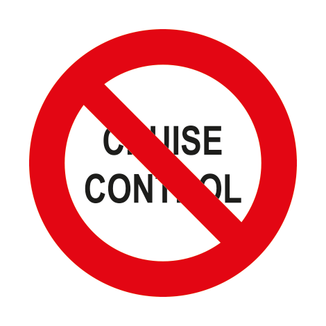 Verkeersbord C48. Verbod de cruise control te gebruiken