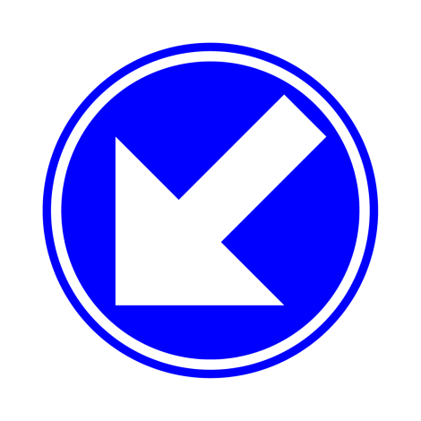Verkeersbord D1c. Verplicht links aanhouden