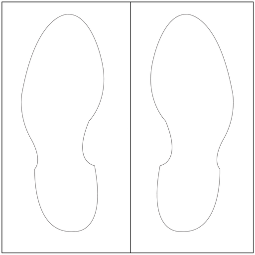 Ensemble de pochoirs de 2 empreintes de pieds