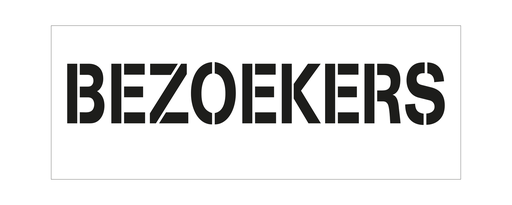 Pochoir avec le texte " bezoekers "