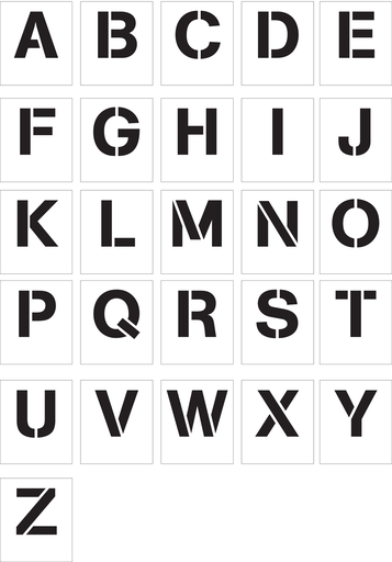 Ensemble de pochoirs lettres A-Z