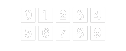 Ensemble de pochoirs chiffres 0-9