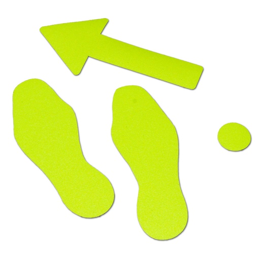 Pochoirs antidérapants direction de marche  "Couleur signalétique" ( lot )