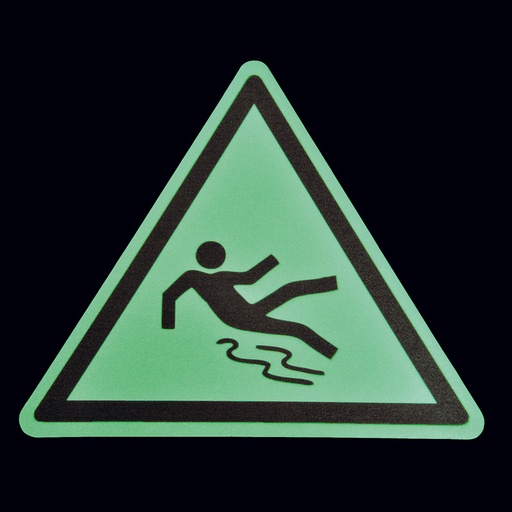 Antislip vloersticker fotoluminescent "Opgelet gladde vloer"