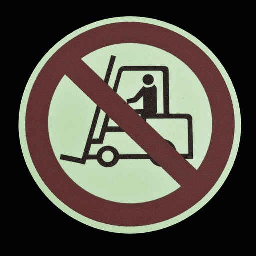 Antislip vloersticker fotoluminescent "Vorkliften verboden"