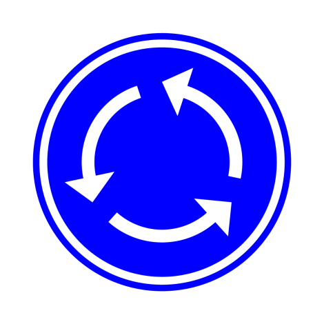 Panneau de signalisation routière D5. Rotonde