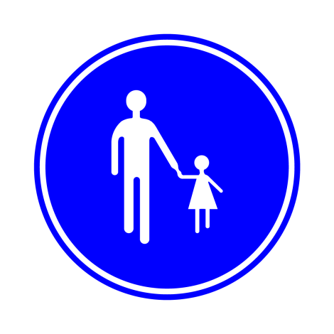 Verkeersbord D11. Verplichte weg voor voetgangers