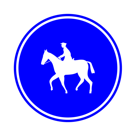 Verkeersbord D13. Verplichte weg voor ruiters