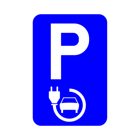 Verkeersbord E9a. Parking met laadpunt elektrische wagens