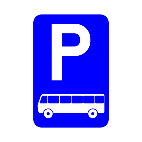 Verkeersbord E9d. Parking bussen
