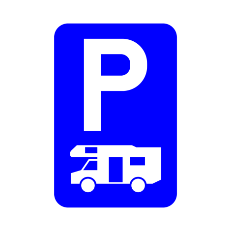 Verkeersbord E9h. Parking voor campers