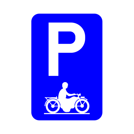 Verkeersbord E9i. Parking voor moto's