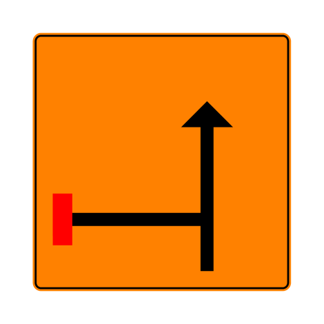 Verkeersbord F39. Voorwegwijzer omleiding