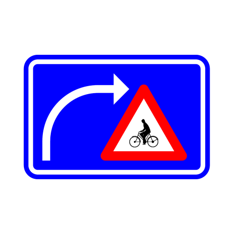 Verkeersbord F50bis. Opgelet fietsers