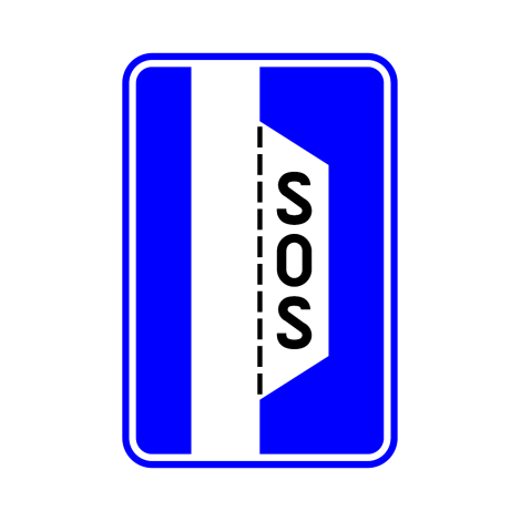 Verkeersbord F98. Vluchthaven