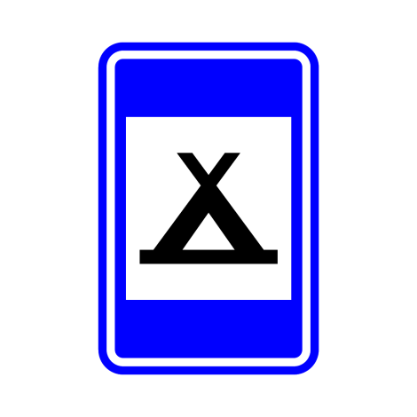 Verkeersbord F71. Kampeerterrein