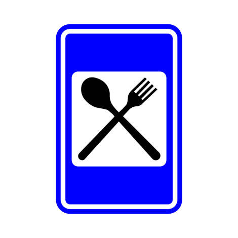 Verkeersbord F67. Restaurant