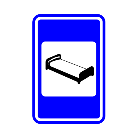 Verkeersbord F65. Hotel