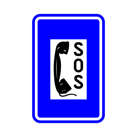Verkeersbord F62. Noodtelefoon
