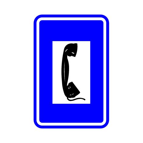 Verkeersbord F61. Telefoon