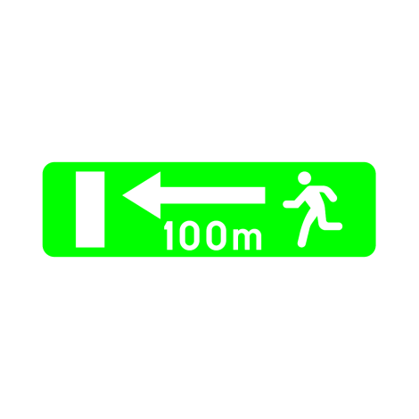 Verkeersbord F52bis. Vluchtroute