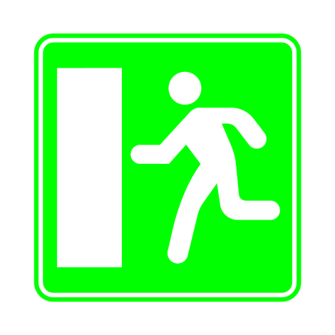 Verkeersbord F52. Nooduitgang