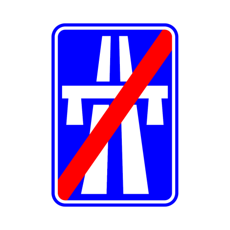 Panneau de signalisation F7. Fin de l'autoroute