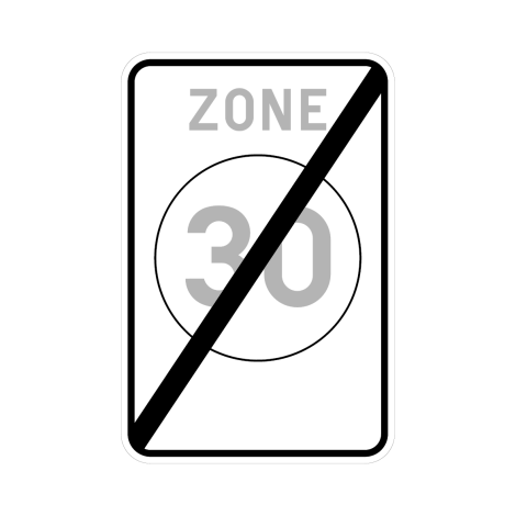 Verkeersbord F4b. Einde zone 30