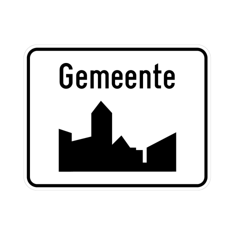 Verkeersbord F1a. Bebouwde kom