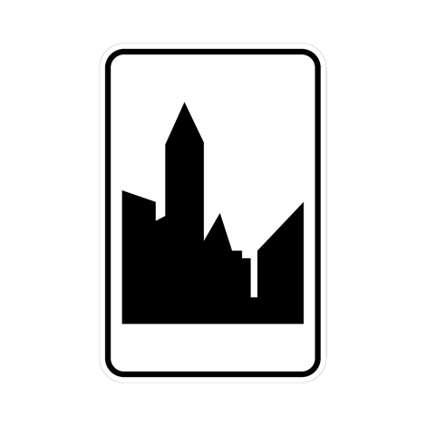 Verkeersbord F1b. Begin bebouwde kom (verticaal)