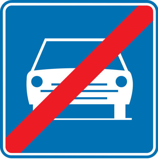 Verkeersbord F11. Einde autoweg