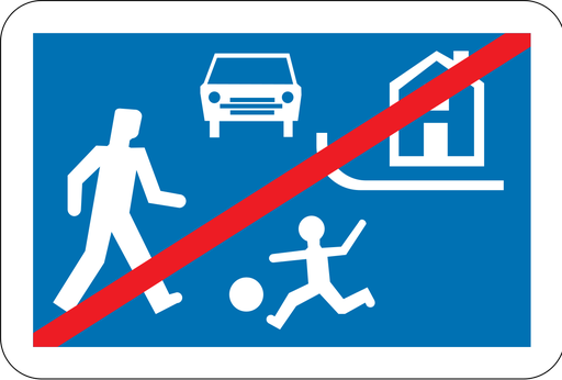 Verkeersbord F12b. Einde woonerf