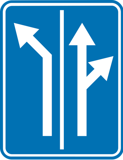 Verkeersbord F13. Keuze rijstrook