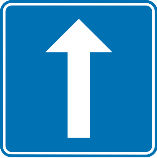 Panneau de signalisation F19. Sens unique