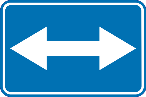 Verkeersbord F21. Rechts of links voorbijrijden toegelaten