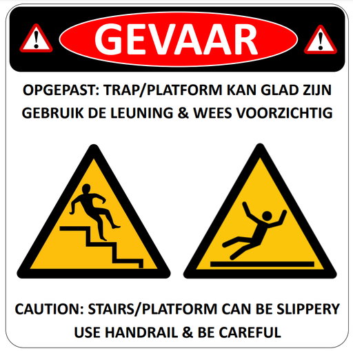 Signalisatiebord gladde trap/platform