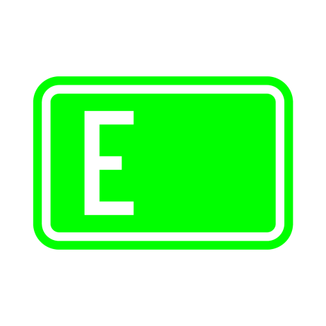 Verkeersbord F23c. Nummerbord internationale weg