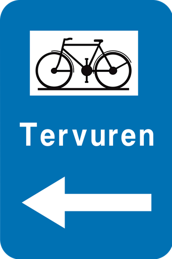 Verkeersbord F34b2. Wegwijzer voor bepaalde weggebruikers