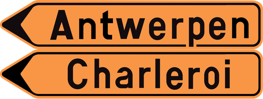 Verkeersbord F41. Wegomlegging