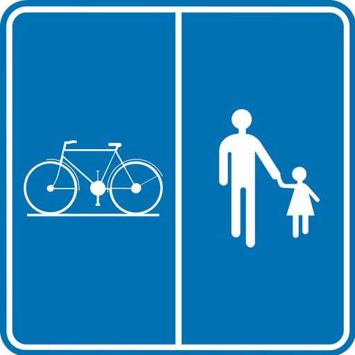 Verkeersbord F99b. Weg voorbehouden voor voetgangers en fietsers