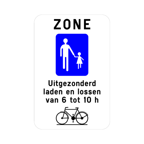 Verkeersbord F103. Voetgangerszone