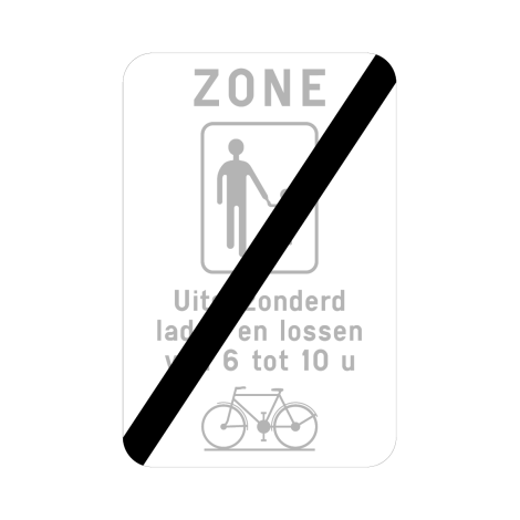 Verkeersbord F105. Einde voetgangerszone