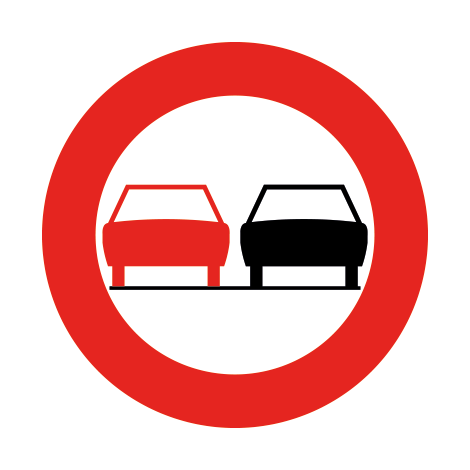 Verkeersbord C35. Inhaalverbod