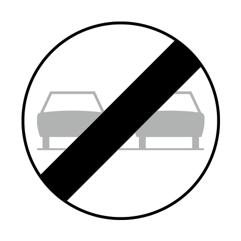 Panneau de signalisation routière C37. Fin de l'interdiction de dépasser