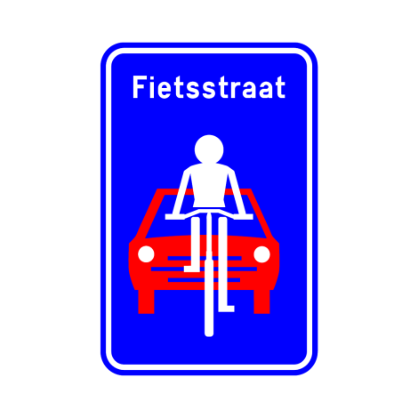 Verkeersbord F111. Fietsstraat