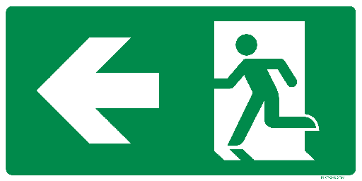 Pictogram nooduitgang naar links