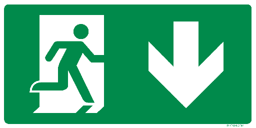 Pictogram nooduitgang naar beneden
