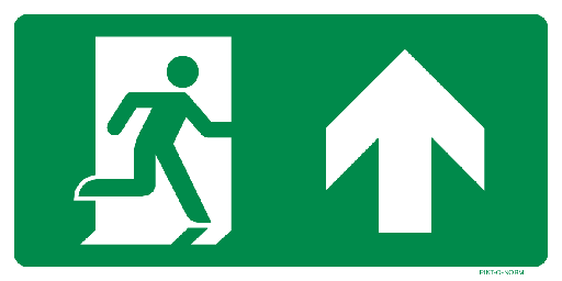 Pictogram nooduitgang naar boven